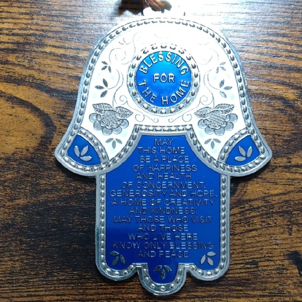 Blue and Silver Hamsa Wall Decor